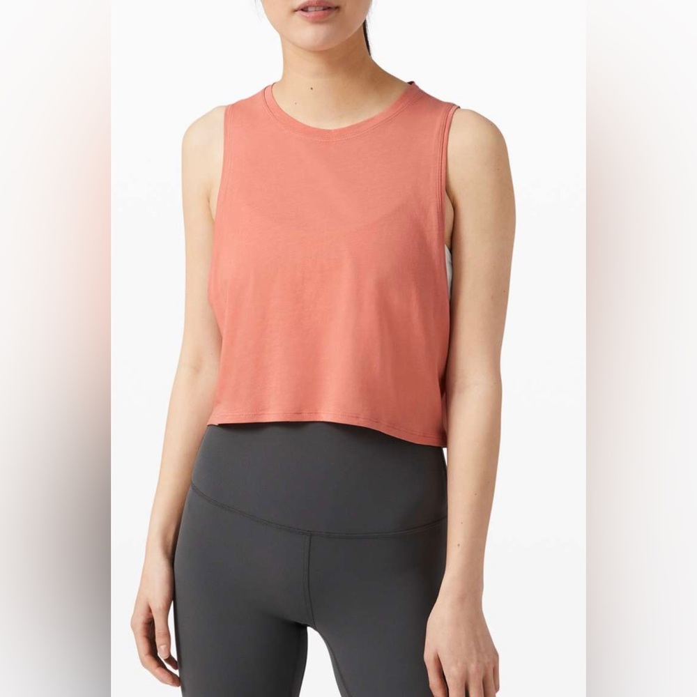 Lululemon Cut Back Crop Tank - Rustic Coral - No Size Tag